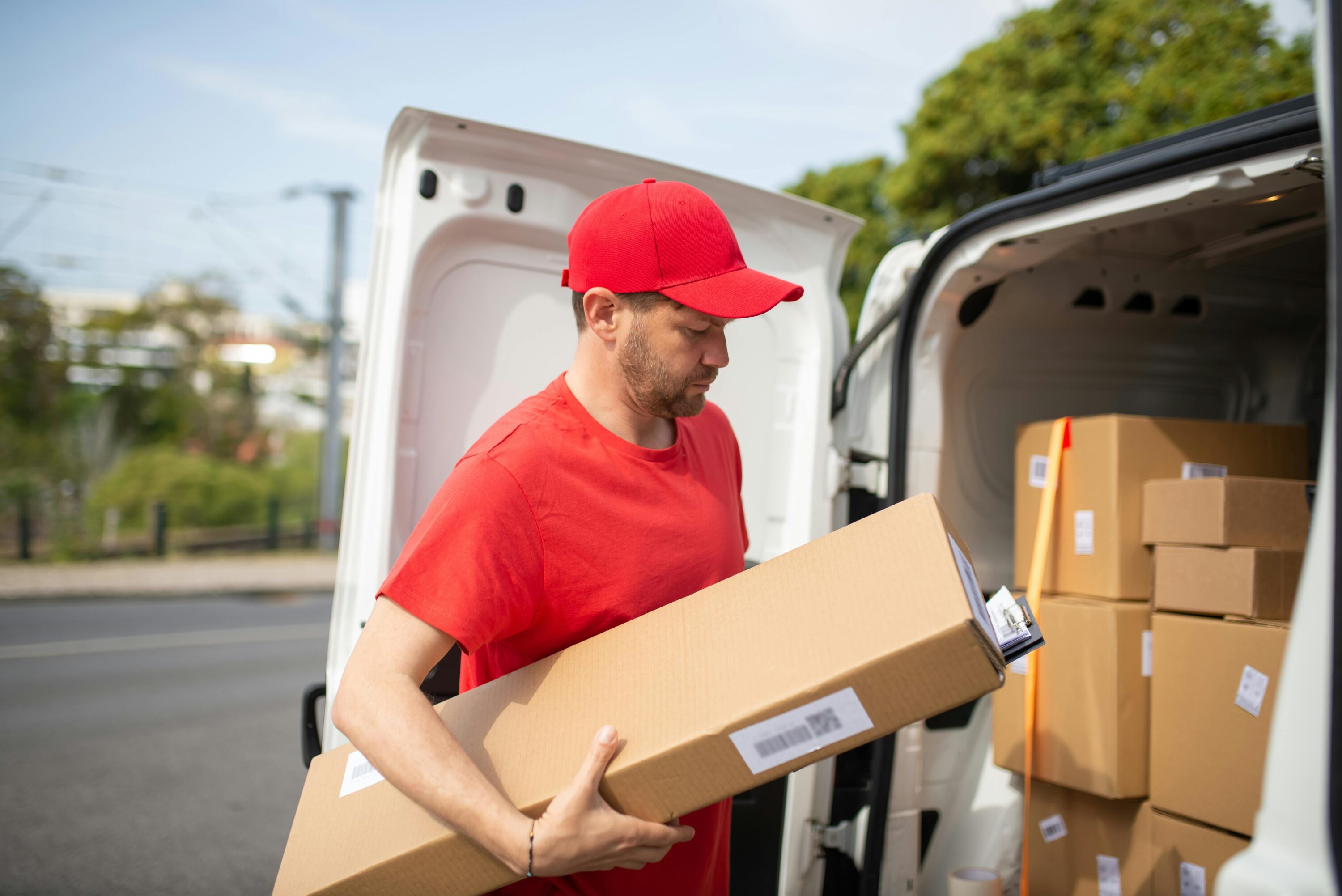 eCommerce fulfillment delivery man.